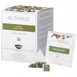 Чай ALTHAUS "Grun Matinee" зеленый, 15 пирамидок по 2,75 г, ГЕРМАНИЯ, TALTHL-L00146