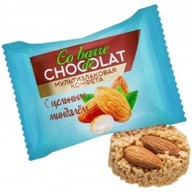 Конфеты мультизлаковые CO BARRE DE CHOKOLAT с цельным миндалем, 200 г, пакет, БП-00001137