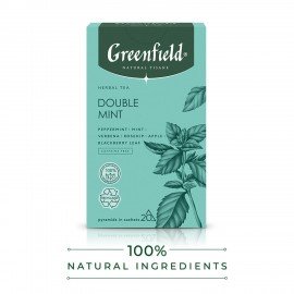 Чай GREENFIELD Natural Tisane "Double Mint" травяной, 20 пирамидок по 1,8 г, 1758-08