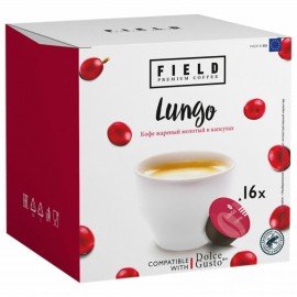 Кофе в капсулах FIELD "Lungo", для кофемашин Dolce Gusto, 16 порций, ГЕРМАНИЯ, C10100104016