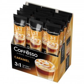 Кофе растворимый порционный COFFESSO "3 в 1 Caramel", пакетик 15 г, 102149