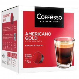 Кофе в капсулах COFFESSO "Americano Gold" для кофемашин Dolce Gusto, 16 порций, 102152