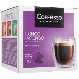 Кофе в капсулах COFFESSO "Lungo Intenso" для кофемашин Dolce Gusto, 16 порций, 102153