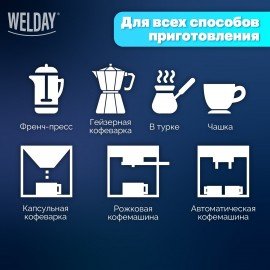 Кофе в зернах WELDAY "ESPRESSO Premium" 1 кг, 623438, УТ000015165