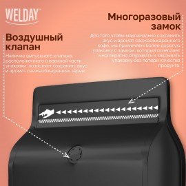 Кофе в зернах WELDAY (ВЭЛДЭЙ) "ESPRESSO Crema" 1 кг, 623439, УТ000015180