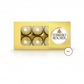 Конфеты шоколадные FERRERO Rocher с лесным орехом 75 г, пенал, 09020СТ0000114