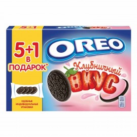 Печенье OREO с какао и начинкой с клубничным вкусом 228 г, 9001526