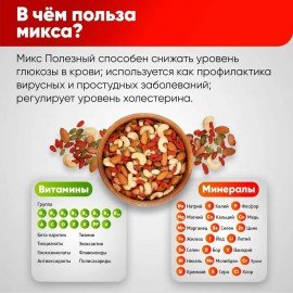 Ореховая смесь сушеная NARMAK "Полезный" с тыквенными семечками, ягодами годжи 500 г