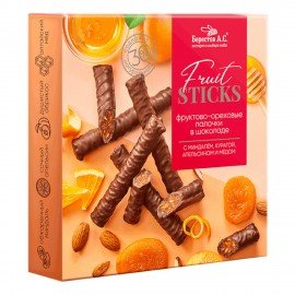 Конфеты шоколадные Fruit Sticks с курагой и миндалем 175 г, БЕРЕСТОВ А.С., УТ-00031674