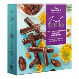 Конфеты шоколадные Fruit Sticks с фиником, апельсином и миндалём, 175 г, БЕРЕСТОВ А.С., УТ-00031676