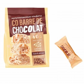 Конфеты мультизлаковые CO BARRE DE CHOKOLAT с белой глазурью 135 г, ш/к 49180, УТ-00032332