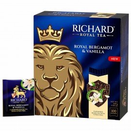 Чай RICHARD "Royal bergamot & vanilla " черный, 100 пакетиков в конвертах по 2 г, ш/к, 102736