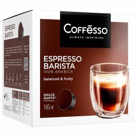 Кофе в капсулах COFFESSO "Espresso Barista" для кофемашин Dolce Gusto, 16 порций, 102154