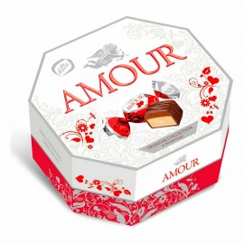 Конфеты глазированные KONTI "Amour" из мягкой нуги и карамели 150 г, ш/к 87938, 17322