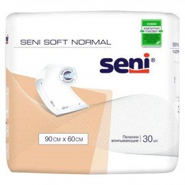 Пеленки 60х90 см, SENI SOFT NORMAL, КОМПЛЕКТ 30 шт., впитывающие, одноразовые, SE-091-SN30-J03