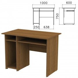 Стол компьютерный "Канц", 1000х600х750 мм, с тумбой, цвет орех пирамидальный, СК24.9