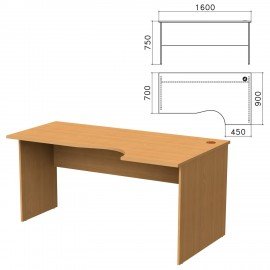 Стол письменный эргономичный "Монолит", 1600х900х750 мм, правый, цвет бук бавария, СМ6.1