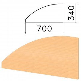 Экран-перегородка "Монолит", 700х16х340 мм, БЕЗ ФУРНИТУРЫ (код 640237), бук бавария, ЭМ23.1