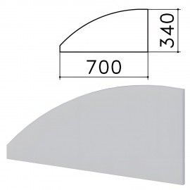 Экран-перегородка "Монолит", 700х16х340 мм, БЕЗ ФУРНИТУРЫ (код 640237), серый, ЭМ23.11