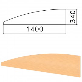 Экран-перегородка "Монолит", 1400х16х340 мм, БЕЗ ФУРНИТУРЫ (код 640237), бук бавария, ЭМ21.1