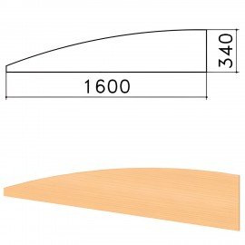 Экран-перегородка "Монолит", 1600х16х340 мм, БЕЗ ФУРНИТУРЫ (код 640237), бук бавария, ЭМ22.1