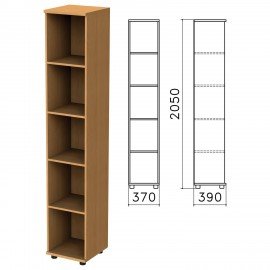 Шкаф (стеллаж) "Монолит", 370х390х2050 мм, 4 полки, цвет бук бавария, КМ45.1