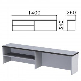 Надстройка для стола письменного "Монолит", 1400х260х340 мм, 1 полка, цвет серый, НМ38.11