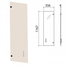 Дверь СТЕКЛО тонированное, средняя, "Приоритет", 356х4х1167 мм, БЕЗ ФУРНИТУРЫ, К-941