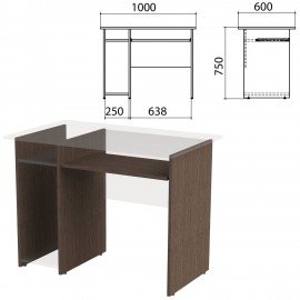 Каркас к столу компьютерному "Канц" 1000х600х750 мм, цвет венге, СК24.16.2