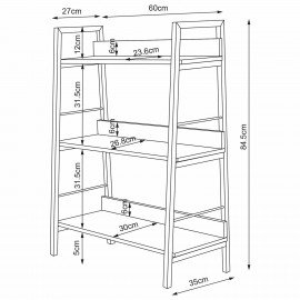 Стеллаж на металлокаркасе BRABIX "LOFT SH-002", 600х350х845 мм, цвет морёный дуб, 641231