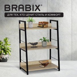 Стеллаж на металлокаркасе BRABIX "LOFT SH-002", 600х350х845 мм, цвет дуб натуральный, 641233