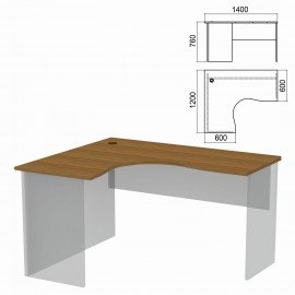 Стол компактный ЧАСТЬ 1 "Арго", 1400х1200х760 мм, левый, орех