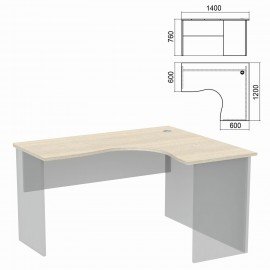 Стол компактный ЧАСТЬ 1 "Арго", 1400х1200х760 мм, правый, ясень шимо