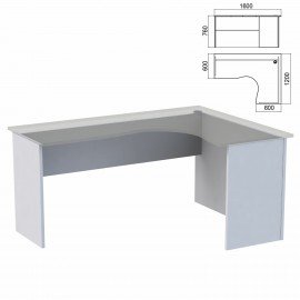 Стол компактный ЧАСТЬ 2 "Арго", 1600х1200х760 мм, правый, серый