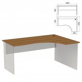Стол эргономичный ЧАСТЬ 1 "Арго", 1600х1200х760 мм, правый, орех