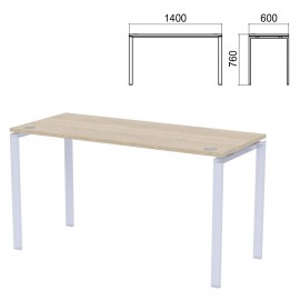 Столешница стола на металлокаркасе "Арго", 1400х600х760 мм, ясень шимо