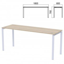 Столешница стола на металлокаркасе "Арго", 1800х600х760 мм, ясень шимо