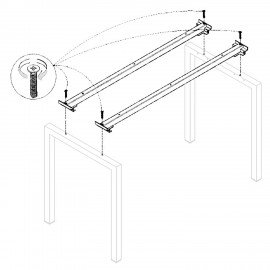 Траверса стола на металлокаркасе "Арго", КОМПЛЕКТ 2 шт., для ширины 1800 мм