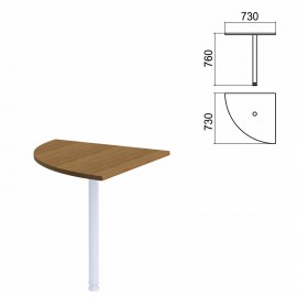 Стол приставной угловой "Арго", 730х730 мм, БЕЗ ОПОРЫ, орех