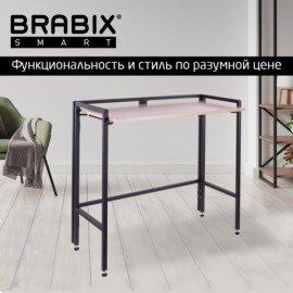 Стол BRABIX "Smart CD-010", 1000х505х795 мм, ЛОФТ, складной, металл/ЛДСП дуб, каркас черный, 641876