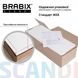 Стеллаж BRABIX "Scandi SH-008", 730х250х1760 мм, 6 секций, ЛДСП, белый, 641897, ЦБ013658-1