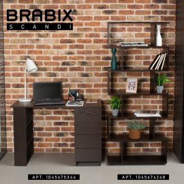 Стеллаж BRABIX "Scandi SH-008", 730х250х1760 мм, 6 секций, ЛДСП, венге, 641899, ЦБ013658-3