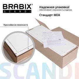 Комод BRABIX "Scandi CM-001", 750х330х730 мм, 4 ящика, ЛДСП, белый, 641900, ЦБ013659 -1