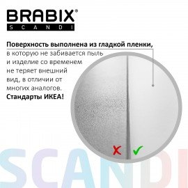 Комод BRABIX "Scandi CM-001", 750х330х730 мм, 4 ящика, ЛДСП, белый, 641900, ЦБ013659 -1