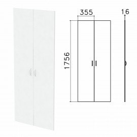 Дверь ЛДСП высокая "Бюджет", КОМПЛЕКТ 2 шт., (355х16х1756 мм), белый, 402880-290