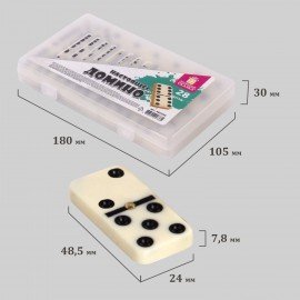 Игра настольная "ДОМИНО", пластиковый кейс, 17х10 см, ЗОЛОТАЯ СКАЗКА, 662296