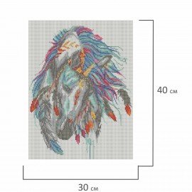 Картина стразами (алмазная мозаика) 30х40 см, ОСТРОВ СОКРОВИЩ "Индейская лошадь", без подрамника, 662403