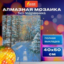 Картина стразами (алмазная мозаика) 40х50 см, ОСТРОВ СОКРОВИЩ "Январское утро", без подрамника, 662586