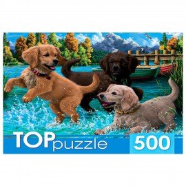 Пазл картонный 500 элементов АССОРТИ, 14 дизайнов, 330х480 мм, HATBER