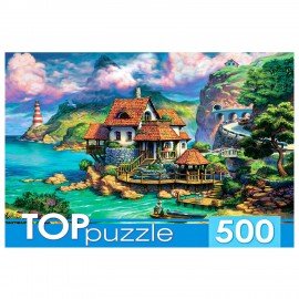 Пазл картонный 500 элементов АССОРТИ, 14 дизайнов, 330х480 мм, HATBER